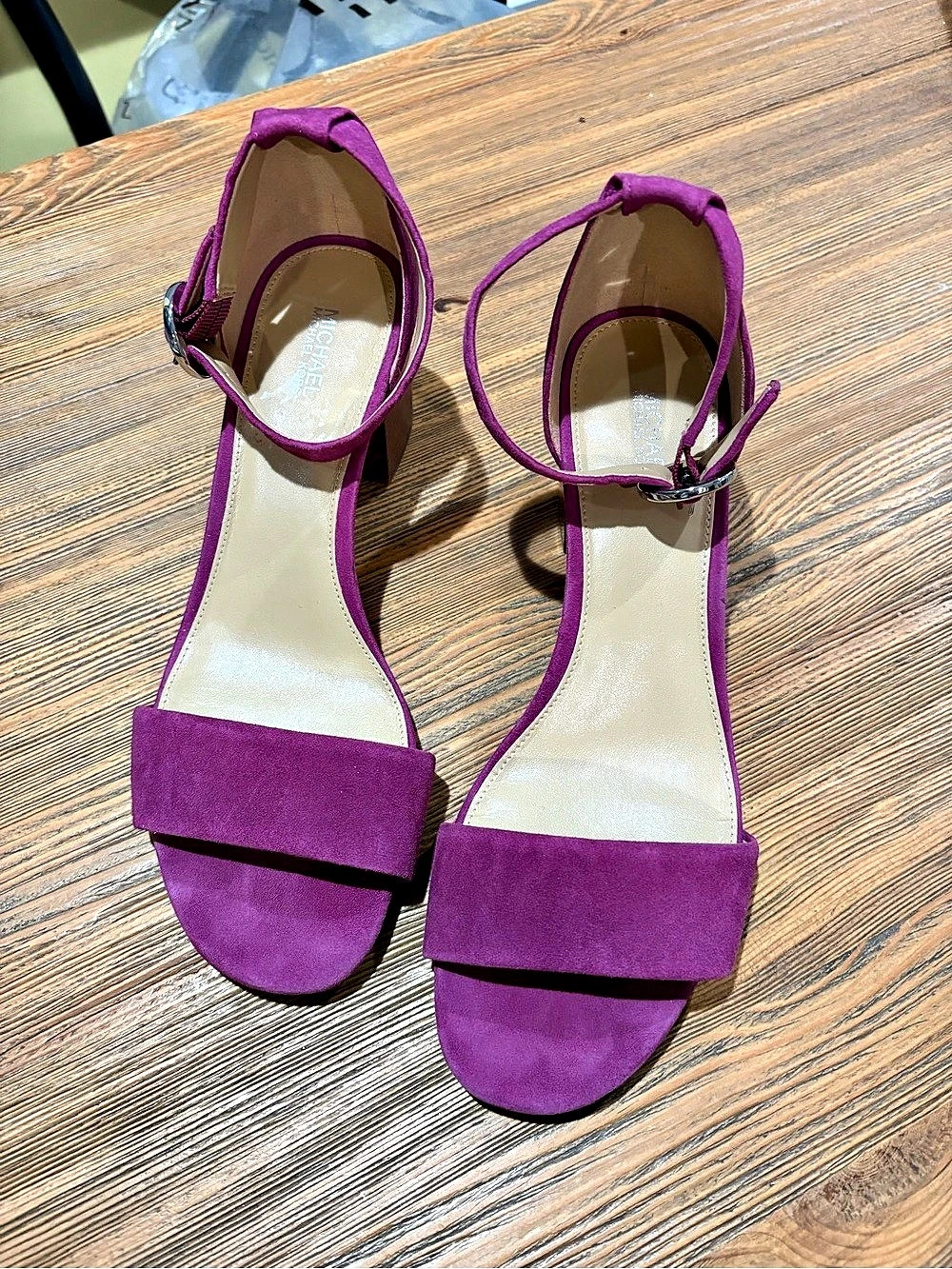 Michael Kors Suede Ankle Strap Heels Purple US 8.5